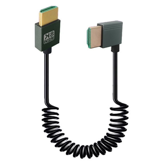 8K Short HDMIcompatible to HDMIcompatible Coiled Cable, 48Gbps Fast Speed Male to Male 8K HDMIcompatible 2.1 Supports 8K@60Hz 4K@120Hz for Camera