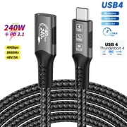 8K USB C 4 Extension Cable Fast Charging Cable Extender Male to Female Type C UHD Video 40Gbps 240W PD3.1 with Thunderbolt 4/3