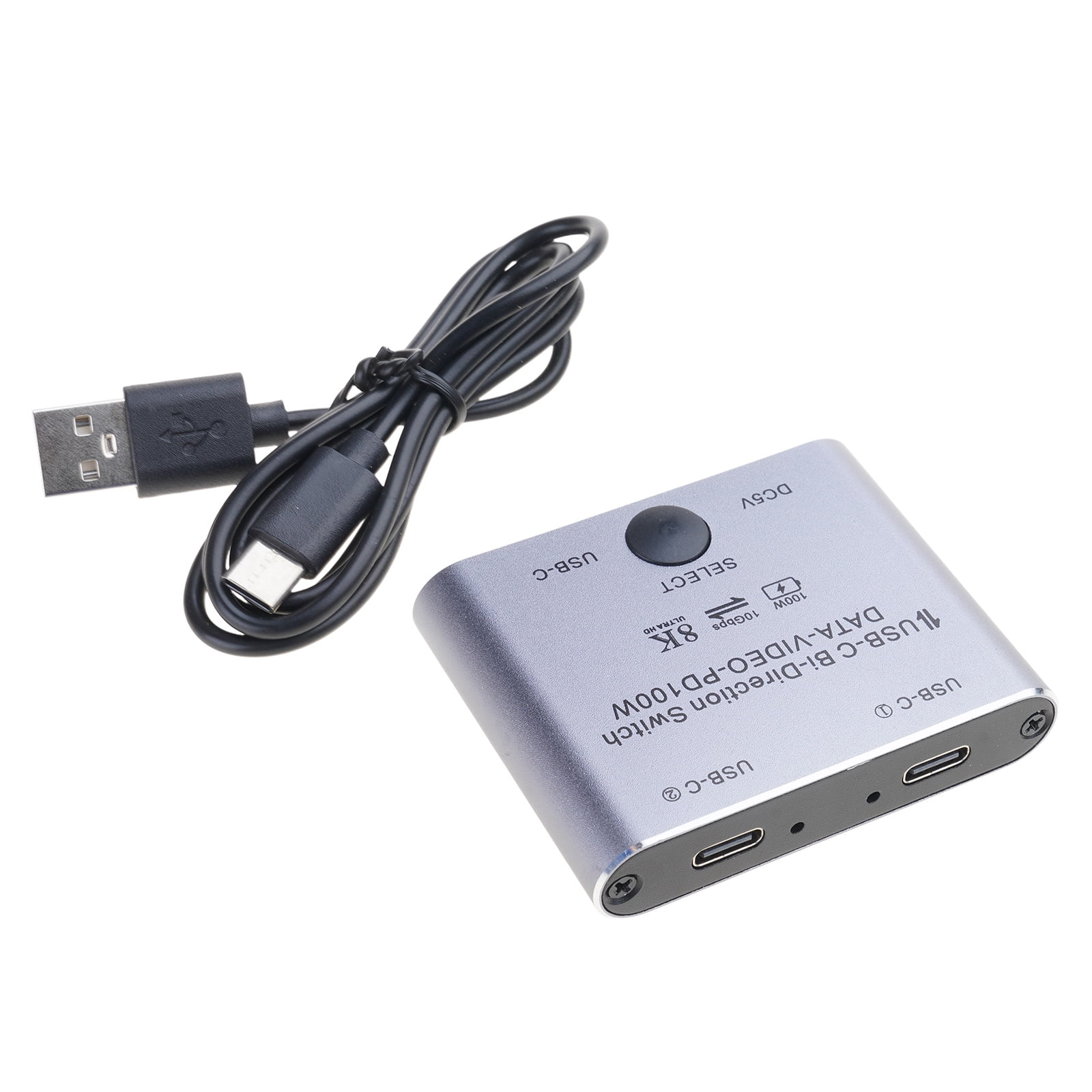 8K USB C Switcher Splitter for 2Computer BiDirectional Type C KVM Switcher Support 100W Charging 10Gbps Data Transfer