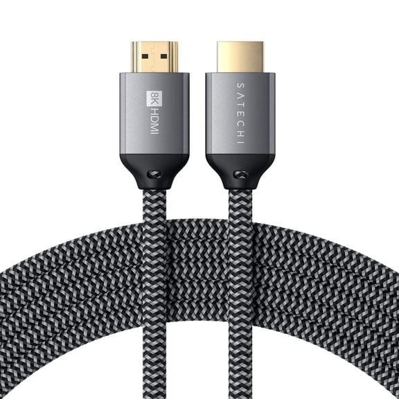 Satechi 8K HDMI 2.1 Cable, 48Gbps, Supports 8K 60Hz and 4K 120Hz, Braided HDMI to HDMI Cord for TVs, Laptops, Gaming Consoles, 6.6 ft/2M, Space Gray