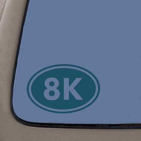 8K Vinyl Decal | 5.25-Inches By 3.5-Inches | Teal | Car Truck Van SUV Laptop Macbook Wall Decals