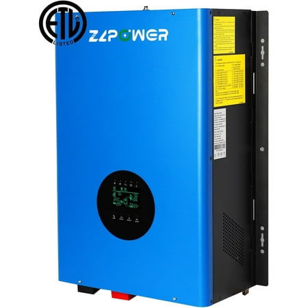 8KW Solar Hybrid Inverter Off Grid Inverter 110/220Vac Low Frequency DC 48V AC Input 240V AC Output 120V/240V Split Phase Pure Sine Wave Power Converter with 2x80A MPPT Charger Controller 8000W