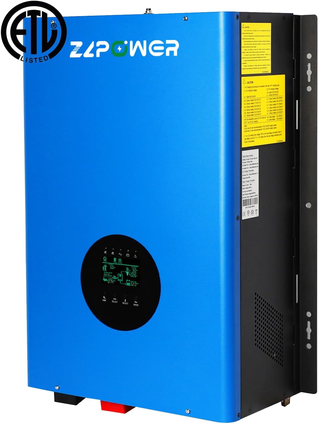8KW Solar Hybrid Inverter Off Grid Inverter 110/220Vac Low Frequency DC 48V AC Input 240V AC Output 120V/240V Split Phase Pure Sine Wave Power Converter with 2x80A MPPT Charger Controller 8000W