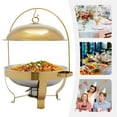thumbnail image 1 of 8L/7.26qt Gold Chafing Dish Buffet Set, Modern Round Buffet Servers Stainless Steel, 1 of 17