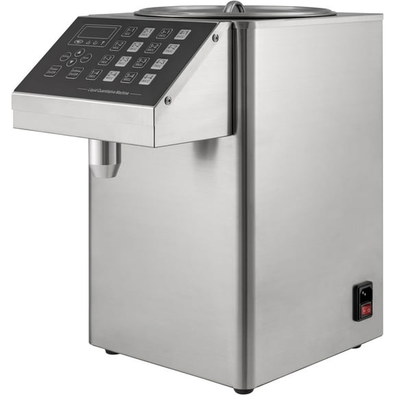 8L Automatic Fructose Dispenser 16 Grid Buttons Quantitative Fructose Machine 280w Stainless Steel Sugar Syrup Dispenser with LED Screen Sugar Dispenser for Coffee Shop&Restaurants