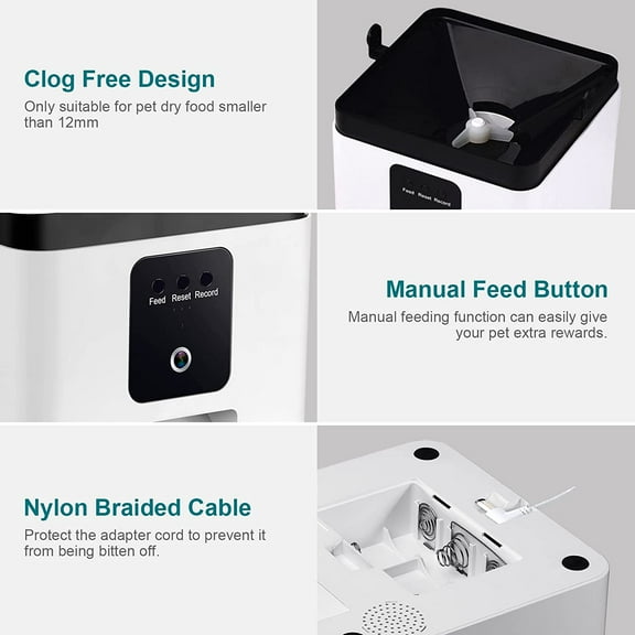 8L Automatic Pet Feeder with 5G WiFi & Camera, S15 Smart Food Dispenser for Cats & Dogs, 1080P HD Video, Motion Detection, 2-Way Audio, App Control & Night Vision