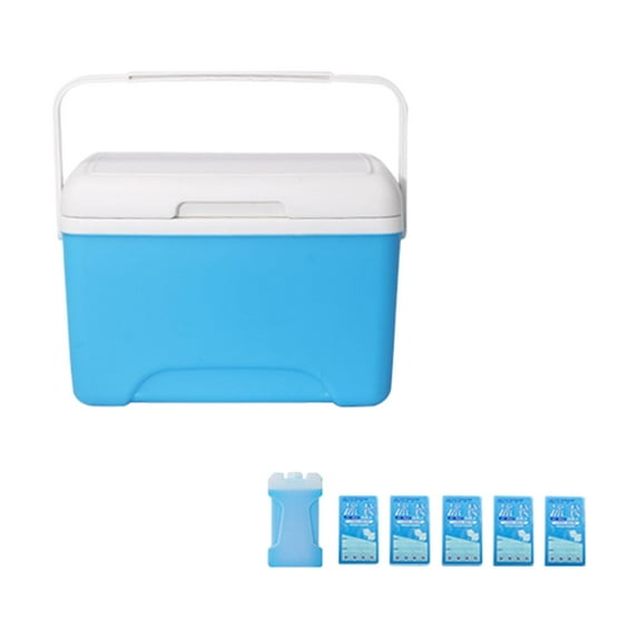 8L Camping Insulated Cool Box Multipurpose Drink Carrier Food Storage Box Insulated Thermal for BBQ Road Trips Blue