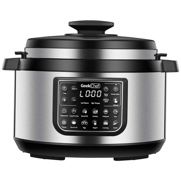 Slow Cooker, HOUSNAT 10 in 1 Programmable Cooker, 6Qt Stainless Steel, Rice  Cooker, Yogurt Maker, Delay Start, Steaming Rack and Glass Lid, Adjustable  Temp&Time for Slow Cook with Digital Timer 