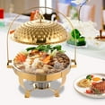 thumbnail image 1 of 8L Gold/Silver Stainless Steel Diamond Hanging Lid Stove, Round Buffet Warmers Sets, Hanging Lid Dining Stove with Binaural Carrying Hands, Chafing Dish Buffet Set for Restaurants,, 1 of 26