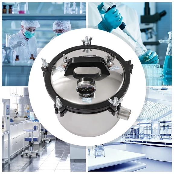 8L High Pressure Steam Autoclave, Double Safety Valve Portable Disinfection Equipment for Laboratory Household Use