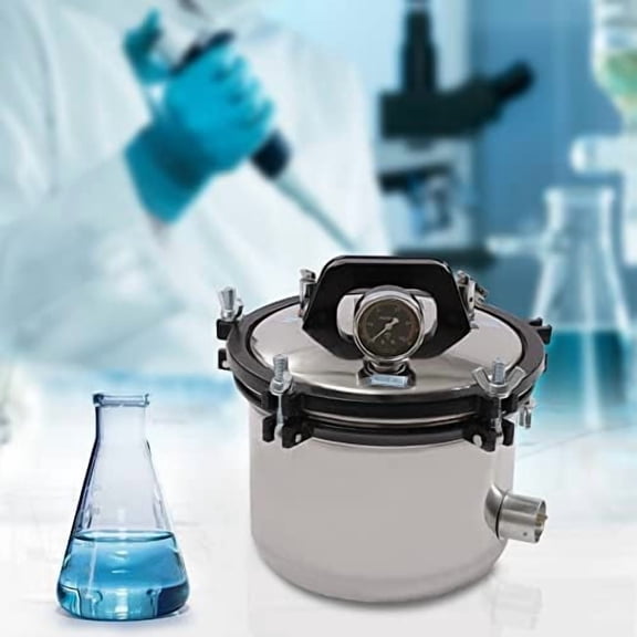 8L Lab Autoclave, Portable Steam Autoclave Ster??l??zer, Stainless Steel High Pressure Steam Cleaning Machine Desktop for Lab Equipment, Culture Medium, Glassware, 110v$$Other