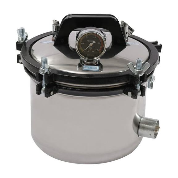 8L Lab Autoclave, Stainless Steel, Portable Steam Autoclave for Culture Medium Glassware 110V