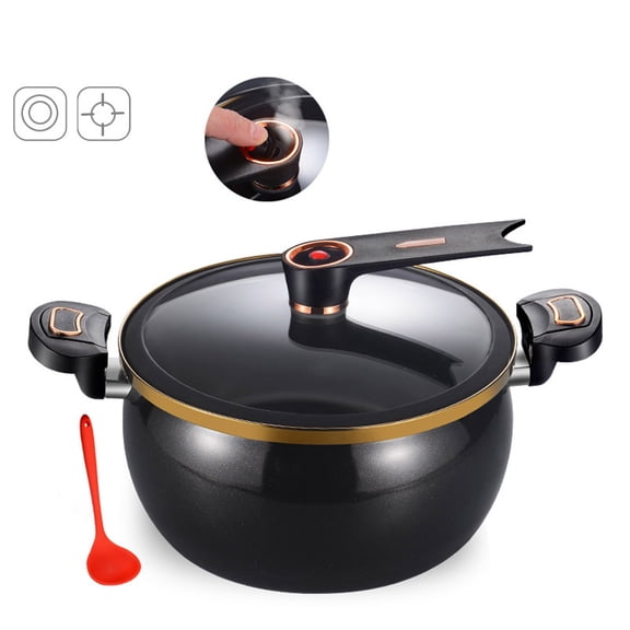 8L Mini Pressure Cooker Fast Heating Pot With Locking Handles See Through Lid Non Stick Induction Stockpot For Soups Stews Grains
