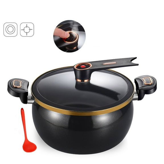 8L Mini Pressure Cooker - Fast Heating Pressure Pot with Lock Handles Non-Stick Micro Cooking Pot Featuring See-Through Lid for Soups Stews and Grains
