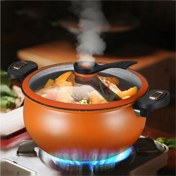 8L Stone Micro Pressure Cooker with Non-stick Coating - Fast Cooking, Easy Clean, and Safe Slide-Lock Design for Nutritious Meals