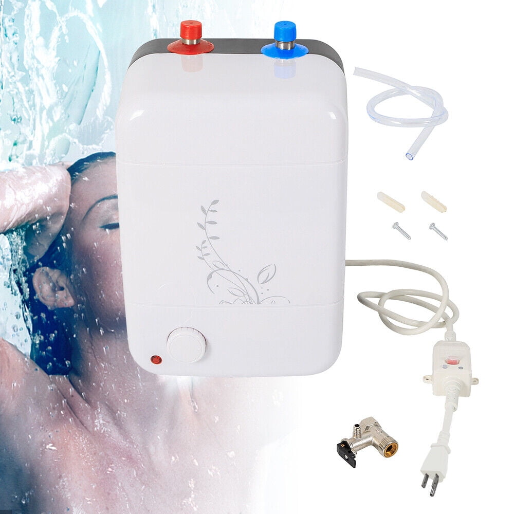 8L Under Sink Water Heater, 1500W Instant Electric Hot Water Heater 30-75℃ Adjustable Temperature for Kitchen/Bathroom Basin, IPX4 Waterproof, Anti-Corrosion Stainless Steel Tank