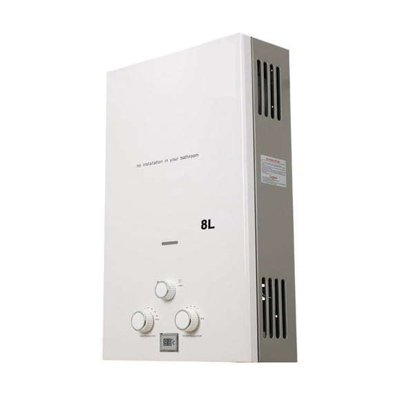8L Tankless Propane Gas Water Heater 16KW LPG Instant Hot Water Heater Boiler LED Display Outdoor Camping With Shower Head Kit ,Versatile Applications
