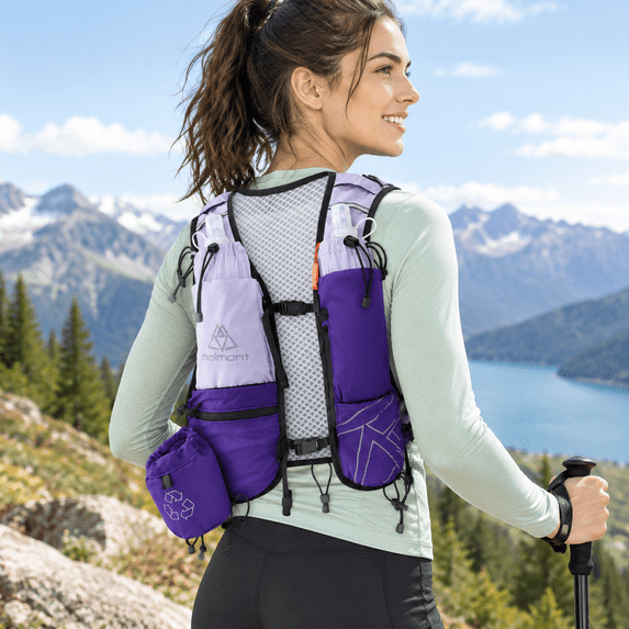 8L Trail Running Hydration Vest with Soft Flasks, Lightweight Pack for ...
