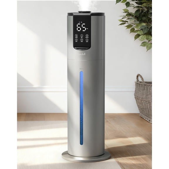 8L Ultrasonic Cool Mist Humidifier for Bedroom Large Room, Easy Clean Washable Parts, Grey