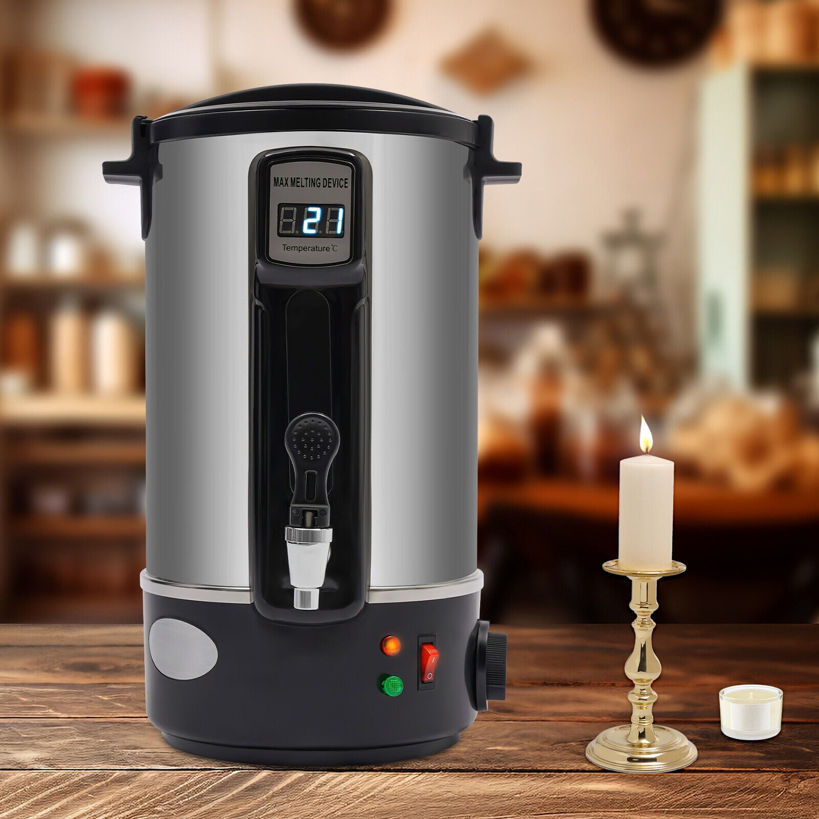 8L Wax Melting Pot with Digital Display Adjustable Temperature Fast Heating DIY Candle Making 1000W