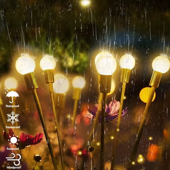 8LED Firefly Light Solar Outdoor Firefly Garden Lights Waterproof Swaying Fairy Light for Yard Patio Decoration