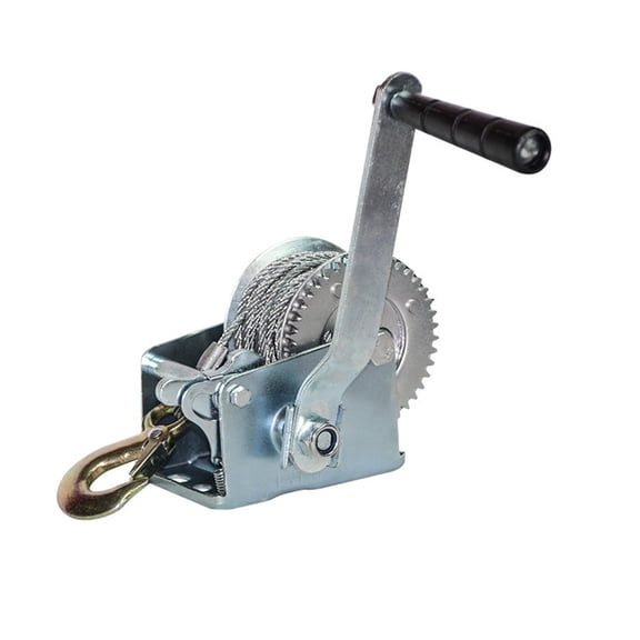 8M 600lbs Manual Drum Hand Crane Hoist Small Yacht Winch Wire Rope Winch Material Handling Tool