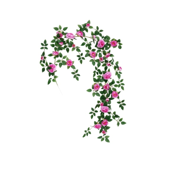 8M Artificial Flower Vine, Fake Flower Vine, 1.8 Meters Long Vine For Pipe Cover And Balcony Decoration