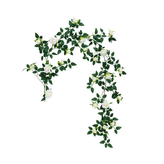 8M Artificial Flower Vine, Fake Flower Vine With Leaves, Pipe Cover For Balcony Decoration, Realistic Faux Floral Garland For Home Garden Indoor Outdoor Wall Hanging