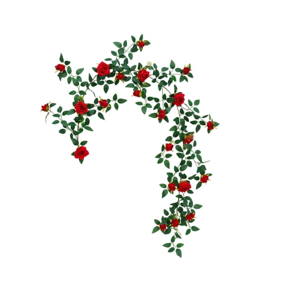 8M Artificial Flower Vine, Fake Flower Vine With Leaves, Pipe Cover For Balcony Decoration, Realistic Faux Floral Garland For Home Garden Indoor Outdoor Wall Hanging