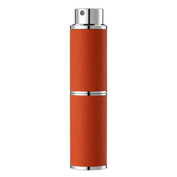 8ML Perfume Atomizer, Empty Leather Cologne Spray Bottle, Mini Perfume Sprayer Dispenser for Travel (1PCS, Orange)