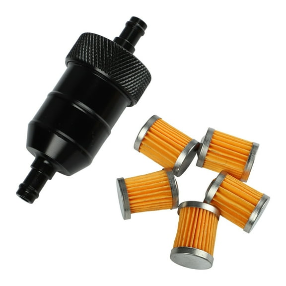 8MM Aluminum alloy Inlne FUEL Filter+5 PCS Filter element FOR Motorcycle ATV