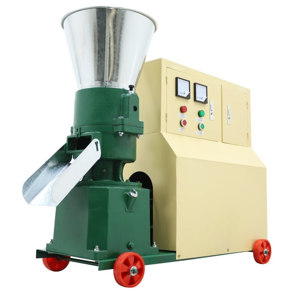8MM Chicken Feed Pellet Mill Machine Animal Feed Grinder with 2 Head Rollers & Control Box 220V