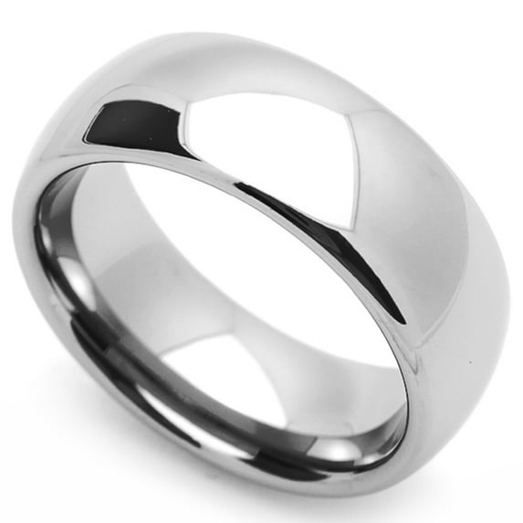 8MM Comfort Fit Stainless Steel Wedding Band Classic Domed Ring (Size 5 to 15)