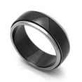 thumbnail image 1 of 8MM Comfort Fit Titanium Wedding Band Beveled Edges Two Tone Ring (Size 7 to 14.5), 1 of 3