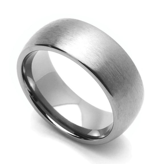 8MM Comfort Fit Titanium Wedding Band Classic Domed Ring (Size 8 to 15)