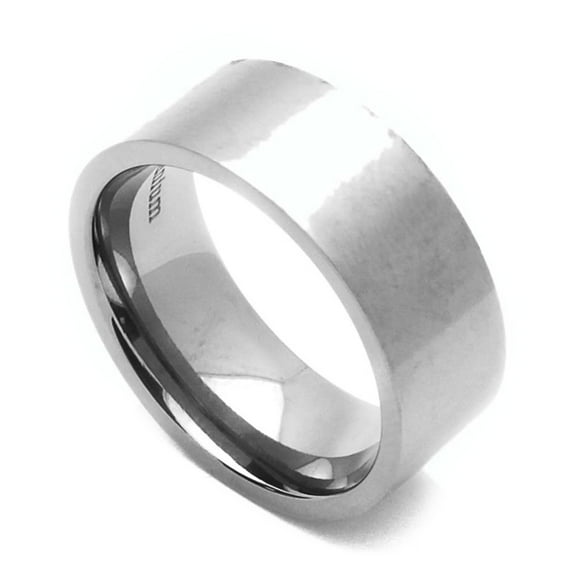 8MM Comfort Fit Titanium Wedding Band Classic Flat Ring (Size 8 to 15)