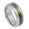 thumbnail image 1 of 8MM Comfort Fit Titanium Wedding Band Orange Green Natural Riverstone Inlay Titanium Ring (Size 7 to 15), 1 of 2