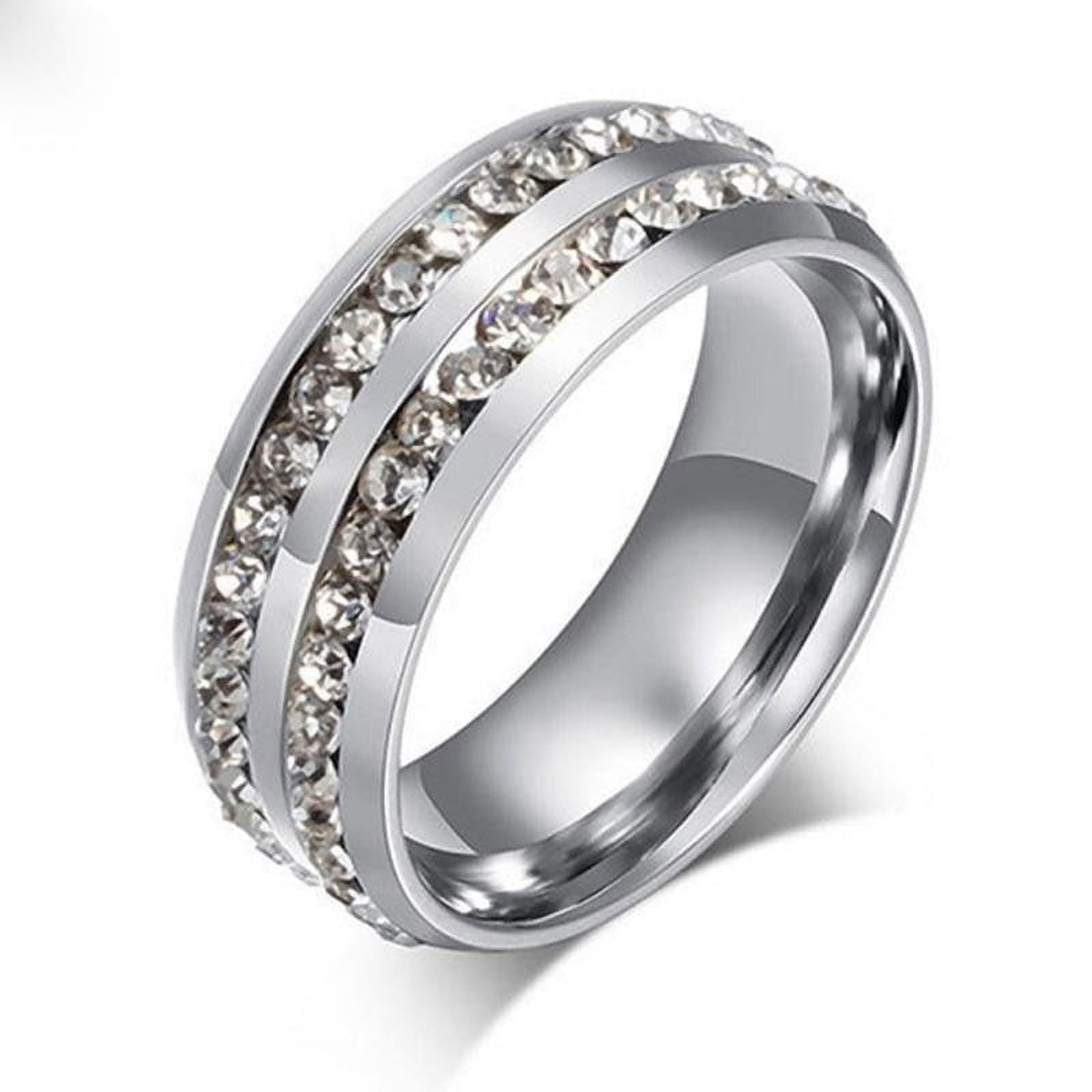 Double Row Titanium Steel Ring Electroplated European Ring Durable ...
