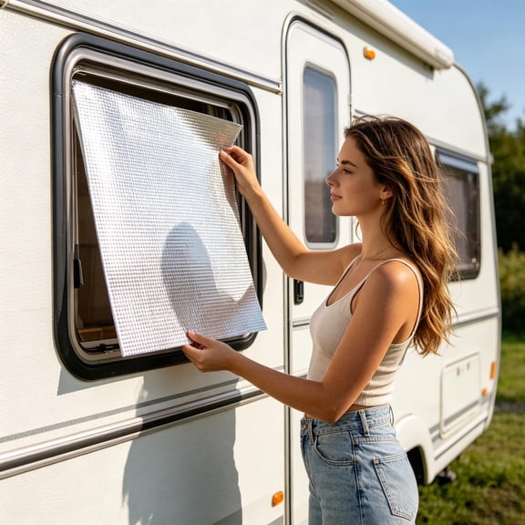 8MM Double-Sided Aluminum Bubble Window Insulation Film, Custom Cuttable Sun Block Privacy Window Cover, RV Home Glass Heat Barrier Film With Suction Cups - 16"x39"