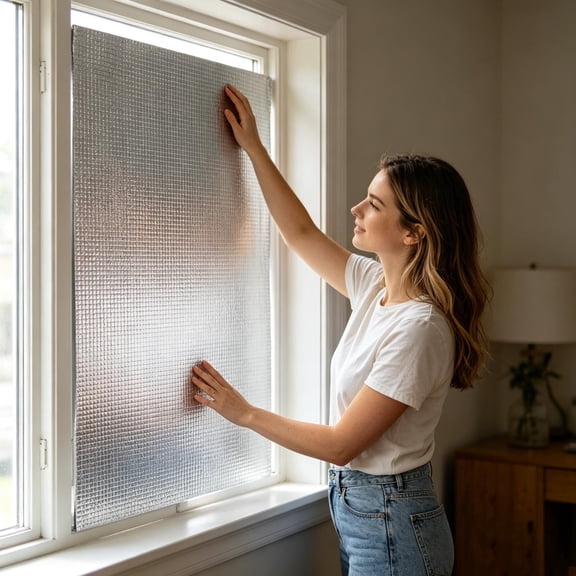 8MM Double-Sided Aluminum Bubble Window Insulation Film, Custom Cuttable Sun Block Privacy Window Cover, RV Home Glass Heat Barrier Film With Suction Cups - 16"x79"