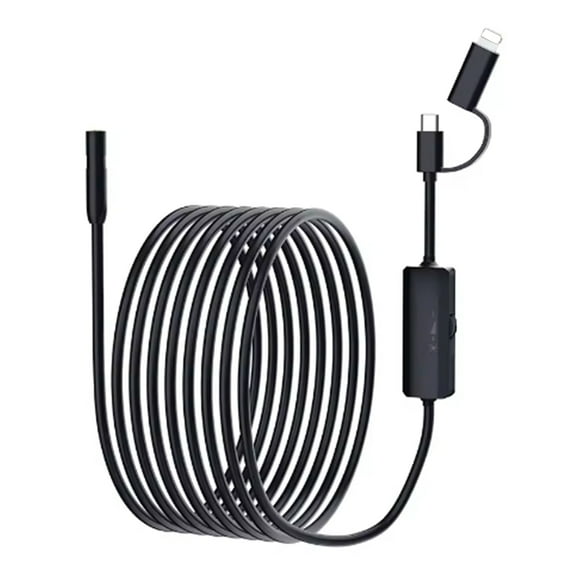 8MM Endoscope Camera 2 in 1 Type-C Mini Inspection Camera IP67 Waterproof Pipeline Borescope with 8 LED,1 x 8MM Endoscope Camera,Black