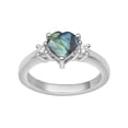 thumbnail image 1 of 8MM Heart Shape Labradorite Solitaire 925 Sterling Silver Women Valentines Day Gifts Ring, 1 of 2