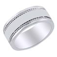 thumbnail image 1 of AFFY 8MM Mens Wedding Rope Band Ring In 14k Solid White Gold Ring Size-14, 1 of 3