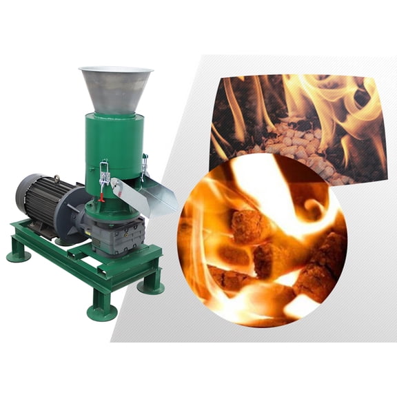 8MM Millstone Wood Pellet Machine Output 80KG/H Commercial Peanut Shell Straw 220V 3PH 60HZ 7.5KW