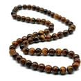 thumbnail image 1 of 8MM Natural Tiger Eye Lava Stone Beaded Choker Necklace Genuine Gemstone Anxiety Stretch Necklace For Men, 1 of 6