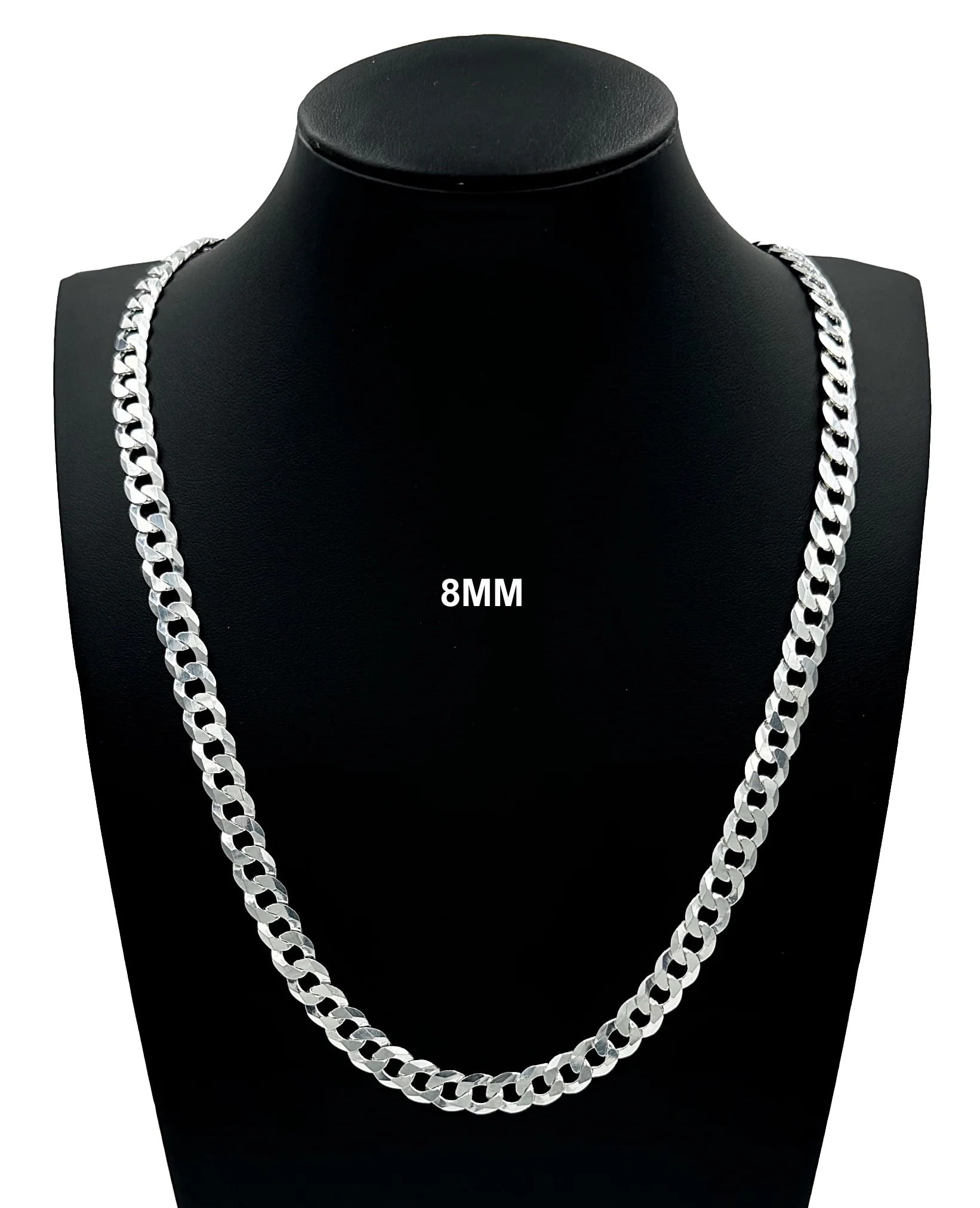 Solid sterling silver cuban link chain best sale