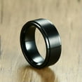 thumbnail image 1 of 8MM Silver/Black Matte Finished Spinner Band Men's Stainless Steel Ring Sz 8-12, 1 of 7