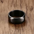 thumbnail image 1 of 8MM Stainless Steel Men's Band Black/Silver Plating Wedding Ring Gifts Size 7-13, 1 of 9
