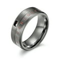 thumbnail image 1 of 8MM Titanium Steel Letters Numbers Spinner Band Mens Brushed Gift Ring Size 7-11, 1 of 9