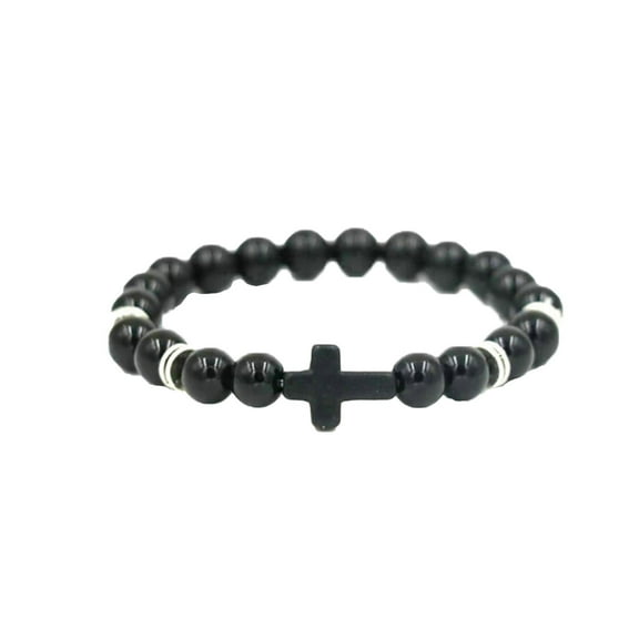 8MM Volcanic Stone Beaded Bracelet for Men Women Natural Lava Stretch Adjustable Handmade Minimalist Jewelry